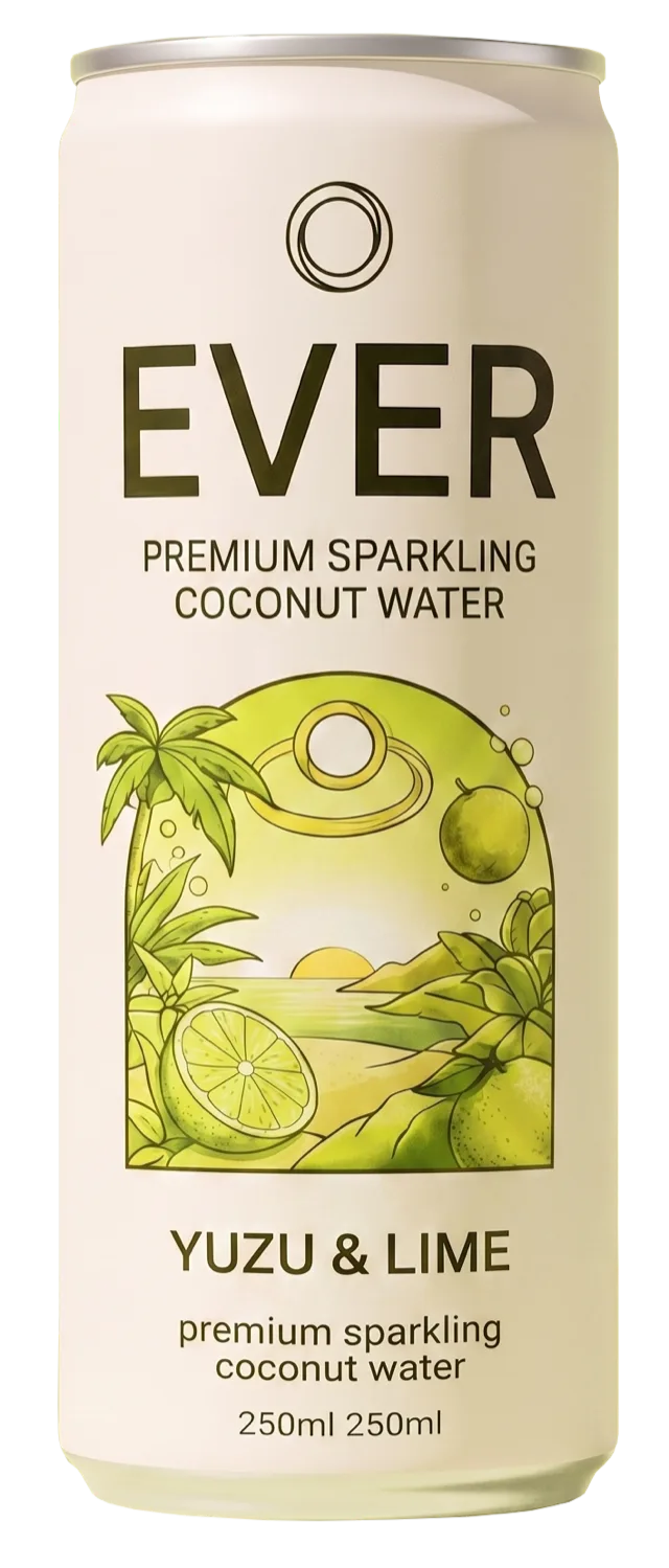 EVER Yuzu & Lime sparkling coconut water can